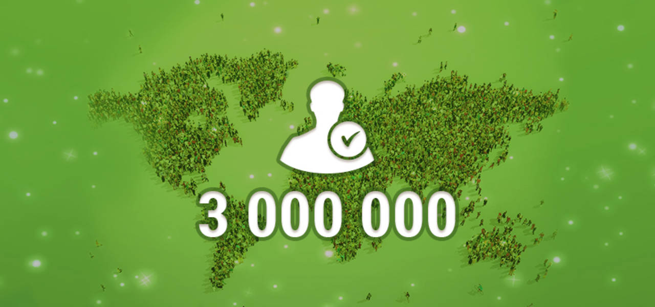 Boas notícias, pessoal! Agora somos 3 milhões!